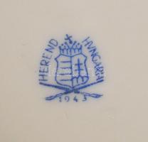 Herendi Viktória mintás cukortartó, jelzett, rózsán kis pattogzással, d: 12,5 cm