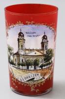 Emlékpohár. Debreczen, Református Nagy Templom. cca 19. sz. vége, kis kopással, m: 10,5 cm