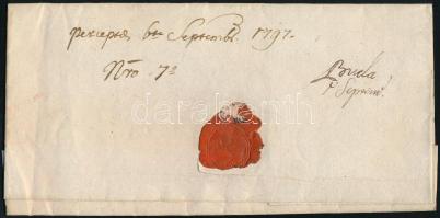 1787 Ex offo levél Miskolcról Pápára