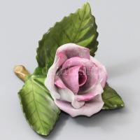 Herendi plasztikus rózsa. Jelzett, minimális pattogzással, h: 9 cm