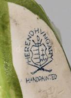 Herendi plasztikus rózsa. Jelzett, minimális pattogzással, h: 9 cm