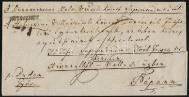 1844 Portós levél "KETSKEMÉT" - Pápa