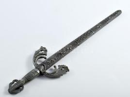 Spanyol dísztőr levélbontó kés, jelzett, h: 26 cm