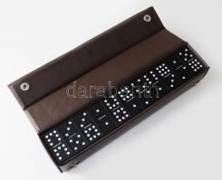 Domino szett, tartóban, h: 26 cm