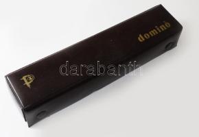 Domino szett, tartóban, h: 26 cm