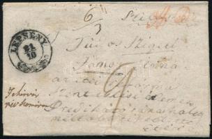 ~1845 Portós levél Szilasról "LEPSÉNY" - "PESTH" - 2 x "KOMÁROM" - &qu...