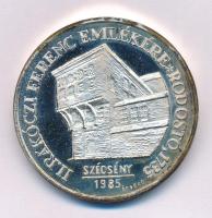 1985. "II. Rákóczi Ferenc emlékére - Rodostó 1735 - Szécsény 1985" kétoldalas, jelzett Ag emlékérem (34,41g/0.640/42,5mm) T:AU (eredetileg PP), patina, ujjlenyomat
