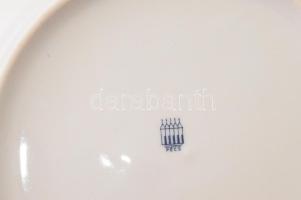 Zsolnay virágmintás 10 személyes nagytál és süteményes tál készlet, jelzett, kis kopással, d: 19-24 ...