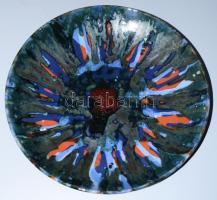 Nagyobb iparművész falitál, jelzés nélkül, hibátlan, d: 34,5 cm