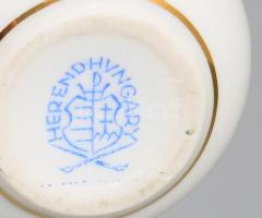 Herendi zöldvirág mintás kisváza, jelzett, hibátlan, m: 6,5 cm