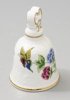 Hollóházi Hortenzia mintás csengő, jelzett, hibátlan, m: 10,5 cm