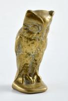 Sárgaréz bagoly figura, m: 6 cm