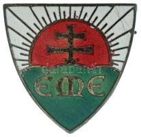 1920-1930 k. "ÉME (Ébredő Magyarok Egyesülete)" zománcozott bronz jelvény (24x23mm) T:XF kis zománchiba / Hungary 1920-1930 k. "ÉME (Ébredő Magyarok Egyesülete - Association of Awakening Hungarians)" enamelled bronze badge (24x23mm) C:XF small enamel error