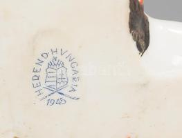 Herendi kínai hal gyertyatartó, jelzett, ragasztott, m: 14 cm