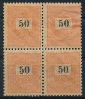 1889 Feketeszámú 50kr 4-es tömbben (36.000) (gumihiba a jobb felső bélyegen / gum disturbance)