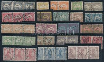 1913 Turul sor hármascsíkokban, klf típusokkal / set in stripes of 3