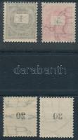 1898 1kr, 5kr, 20kr és 30kr gépszínátnyomattal illetve értékszám átnyomattal. Ritka!