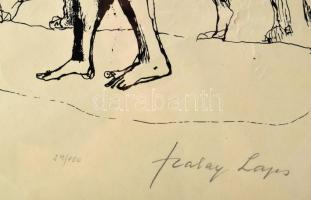 Szalay Lajos (1909-1995): Hímek.. Szitanyomat, papír, jelzett, számozott (54/100), Üvegezett keretbe...