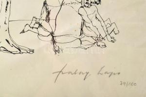 Szalay Lajos (1909-1995): Vadász Szitanyomat, papír, jelzett, számozott (79/100), Üvegezett keretben...