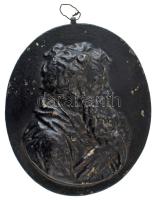 DN "Homérosz" egyoldalas festett Fe lemezplakett akasztóval (123x150mm) T:XF, festés részben lekopott