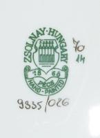 Zsolnay pillangó mintás süteményes készlet. Hat személyes. Kézzel festett, jelzett, hibátlan