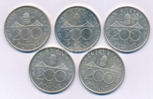 1994. 200Ft Ag "Deák" (5x) T:AU,XF Adamo F13.1