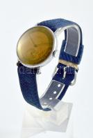 Tavannes karóra, mechanikus, szíjjal, foltos számlappal, működik, d: 3 cm