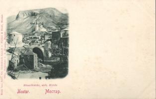 Mostar bridge and Serbian church