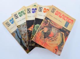 1972 A Galaktika c. tudományos fantasztikus folyóirat első 5 száma, benne Asimov, Sheckley. Weöres írásaival.