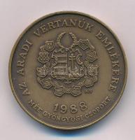 Bognár György (1944-) 1988. "Knézich Károly 1808-1849 / Az Aradi Vértanúk emlékére - MÉE Gyöngyösi Csoport" kétoldalas bronz piefort emlékérem (42,5mm) T:AU Adamo GS6