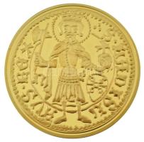 DN "A legértékesebb magyar érmék - Hunyadi János aranyforintjának replikája" aranyozott Cu emlékérem kapszulában, "COPY" jelzéssel, tanúsítvánnyal (40mm) T:PP