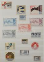 600 db régi magyar és külföldi levélzáró jó motívumokkal 16 lapos A/4 berakóban