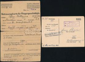 1938 Reichstag választási igazolvány. + 1944 Bombázás áldozatainak segélykártyája