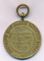 1898. "Miskolczi első Magyar Hadastyán Egylet - a 25 éves Jubiläum Emlékére 1898 / Istennel Királyért és Hazáért" kétoldalas bronz emlékérem füllel, hátoldalán "ZIMBLER WIEN" gyártói jelzéssel (38mm) T:XF