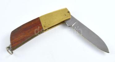 Fanyelű bicska réz rátéttel, nyitva h: 10,5 cm