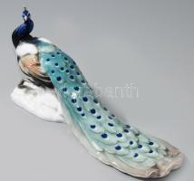 Ens páva Kézzel festett, jelzett, hibátlan 21 cm