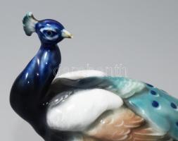 Ens páva Kézzel festett, jelzett, hibátlan 21 cm