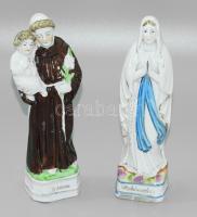 cca 1900 2 darab asztali kegytárgy szobor, egyiken kis repedéssel, m: 20-21 cm