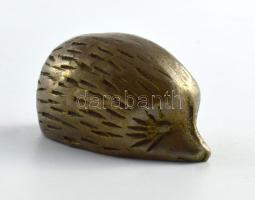 Tömör bronz sün, h: 4,5 cm