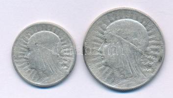 Lengyelország 1933. 5Zl Ag "Polonia" + 1934. 2Zl Ag "Polonia" T:F
Poland 1933. ...