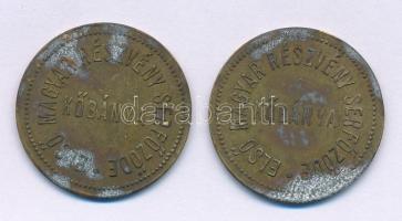 DN "Első Magyar Részvény Sörfőzde - Kőbánya" kétoldalas Cu zseton (2x), (28mm) T:XF,VF, oxidáció