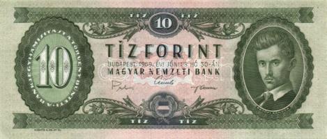 1969. 10Ft (9x) egymásutáni sorszámmal T:I,II+