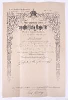 cca 1896-1918 Teszling József (1877-1960) császári és királyi ezredes kinevezési okmányai (kadét, ka...