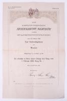 cca 1896-1918 Teszling József (1877-1960) császári és királyi ezredes kinevezési okmányai (kadét, ka...