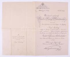 cca 1896-1918 Teszling József (1877-1960) császári és királyi ezredes kinevezési okmányai (kadét, ka...