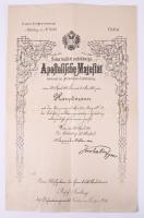 cca 1896-1918 Teszling József (1877-1960) császári és királyi ezredes kinevezési okmányai (kadét, ka...