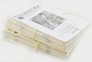 Kisgrafika folyóirat 2011/1-2020/4, komplett évfolyamok (2020/3 sz. hiányzik). Kiadói papírborítóban...