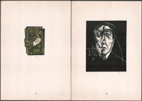 1966 Magyar Kisgrafika 1966. Bp., Kisgrafika Barátok Köre , 4 sztl. lev. + 10 db fa- és linómetszet ...