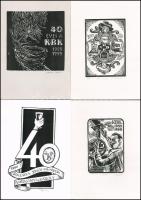 KBK 40. 10 db ex libris fametszetet tartalmazó mappa jelzett sorszámozott 73/110 Mappában. 14x22 cm ...