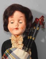 cca 1940/60 Skótdudás baba, kaucsuk, m: 26 cm